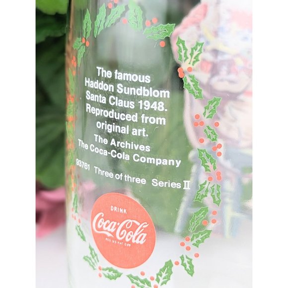 Santa Claus Coca Cola Water Glass | Vintage Haddon Sundblom Coca Cola Christmas - Picture 6 of 7